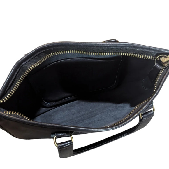 Vintage COACH NYC Bonnie Cashin Black Leather Slim Satchel Bag - Picture 5 of 8